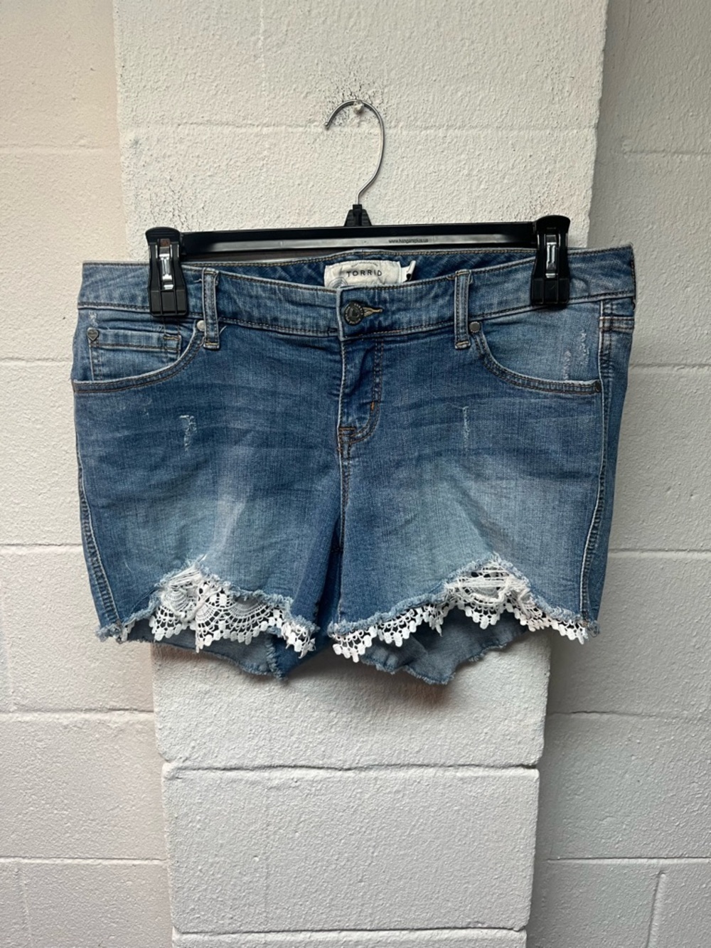 torrid Blue Denim Shorts with Contrast Stitching